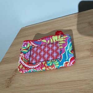 Vera Bradley Paisley in Paradise Zip ID Key Coin Card Case NW0T